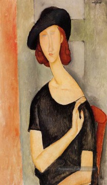 jeanne hebuterne dans un chapeau Amedeo Modigliani Peinture à l'huile